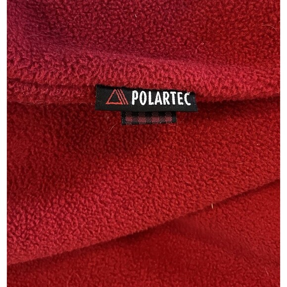 VTG Woolrich Polartec Pullover Mens 3XLTALL Fleece 1/4 Snap Red Black JACKET - Picture 7 of 12